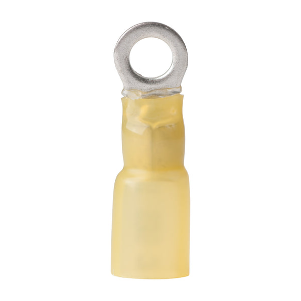 Ancor 12 10 #10 Ring Terminal Heat Shrink Yellow 100 Pack