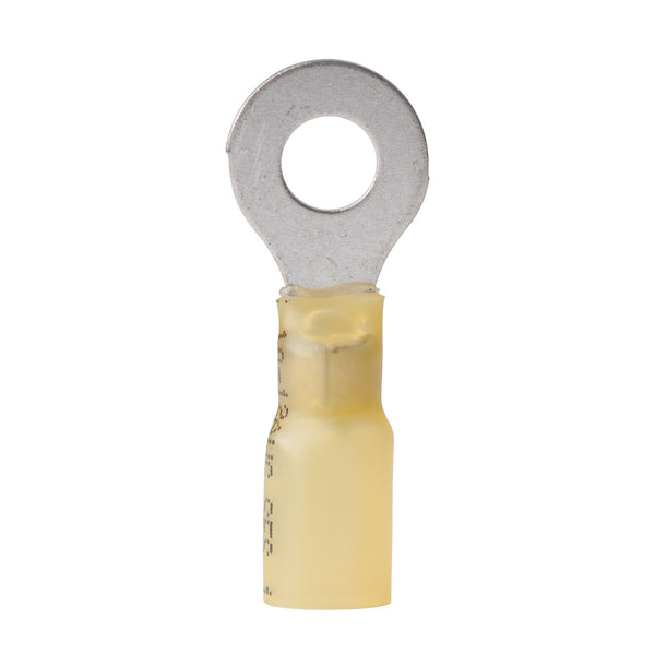 Ancor 12-10 1/4 Ring Terminal Heat Shrink Yellow 25 Pack - 312425