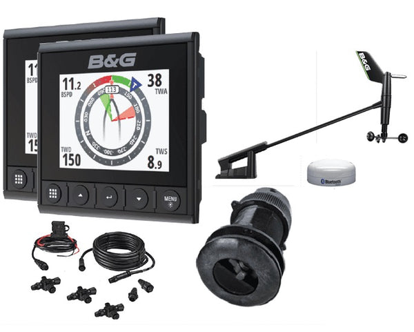 B&G Triton2 Speed/Depth/Wind Dual Display Wireless Package with DST10 and WS320 - 000-14957-002