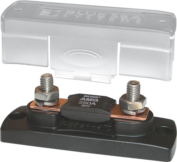 Blue Sea 5001 MEGA/AMG Fuse Block with Cover 100 to 300 Amp - 5001-BSS