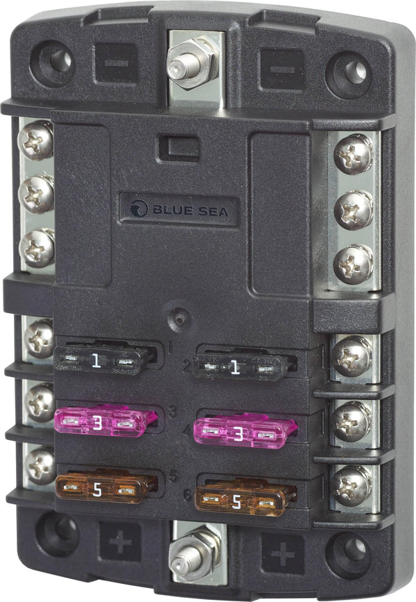 Blue Sea 5030 ST Blade Fuse Block - 6 Circuits with Negative Bus - 5030-BSS