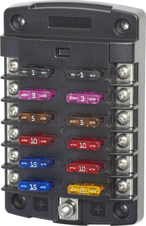 Blue Sea 5034 ST Blade Fuse Block - 12 Circuits - 5034-BSS
