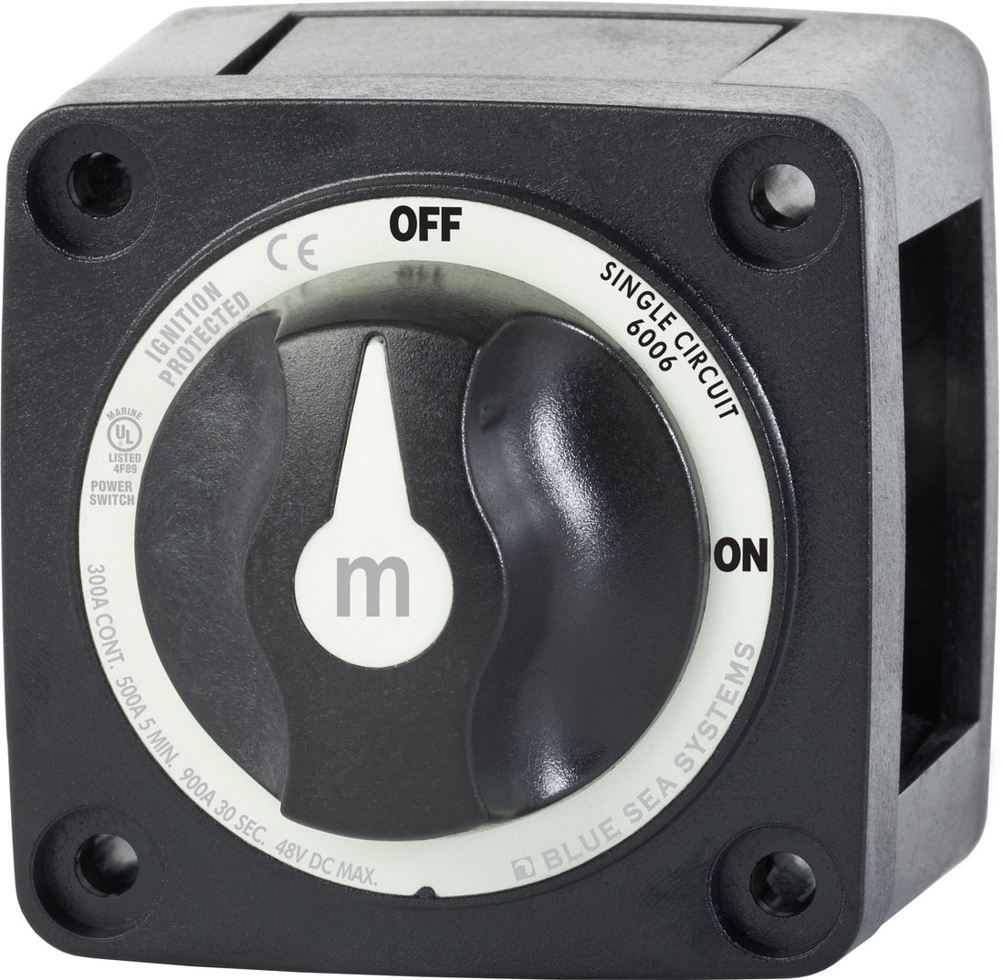 Blue Sea M-Series Battery Switch On/Off Black with Knob - 6006200-BSS