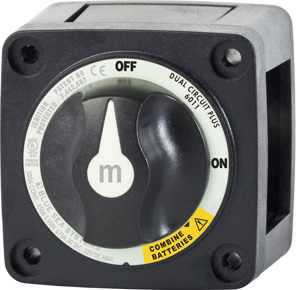 Blue Sea M-Series Battery Switch On/Off Dual Circuit Plus Black - 6011200-BSS