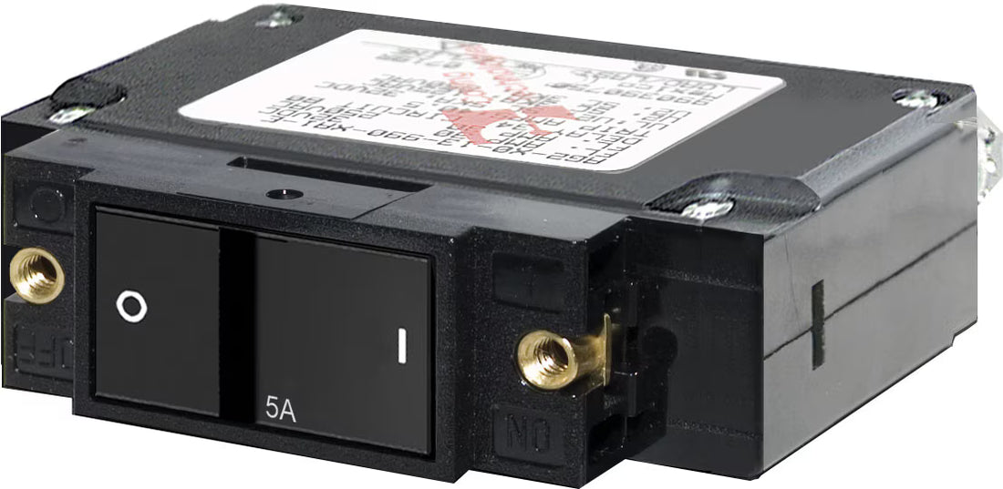 Blue Sea C-Series Flat Rocker Circuit Breaker Single Pole 5A - 7540-BSS
