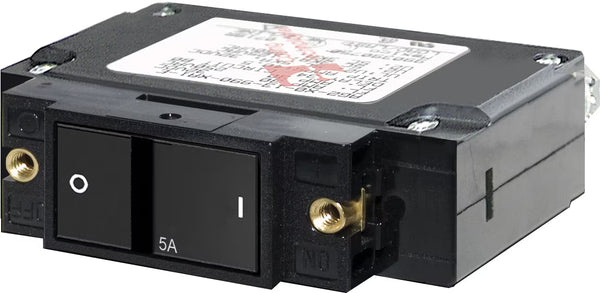Blue Sea C-Series Flat Rocker Circuit Breaker Single Pole 5A - 7540-BSS