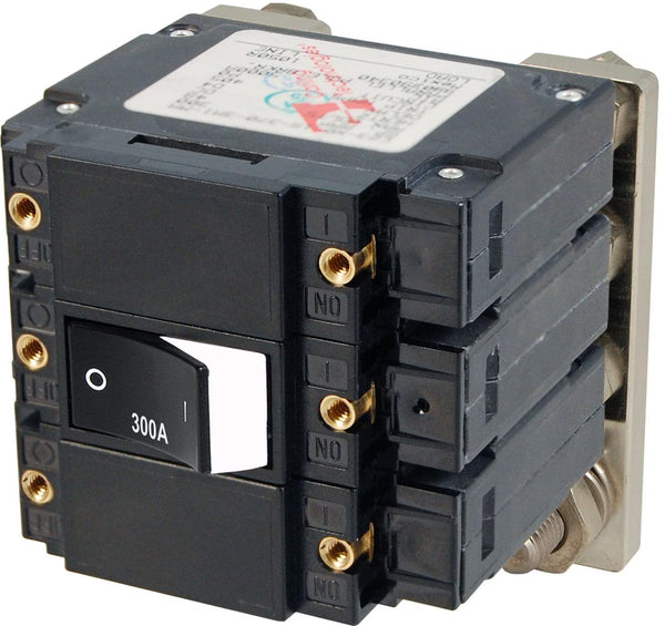 Blue Sea C-Series Flat Rocker Circuit Breaker Triple Pole 300A - 7554-BSS