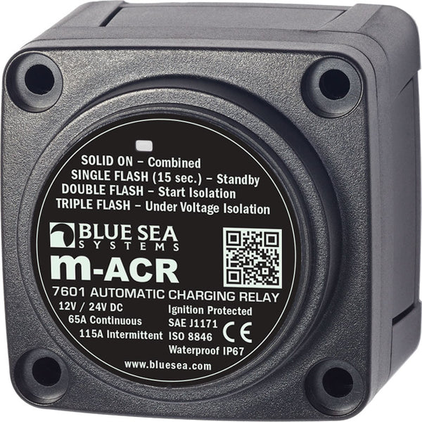 Blue Sea m-Series Automatic Charging Relay 12/24vDC 65A - 7601-BSS