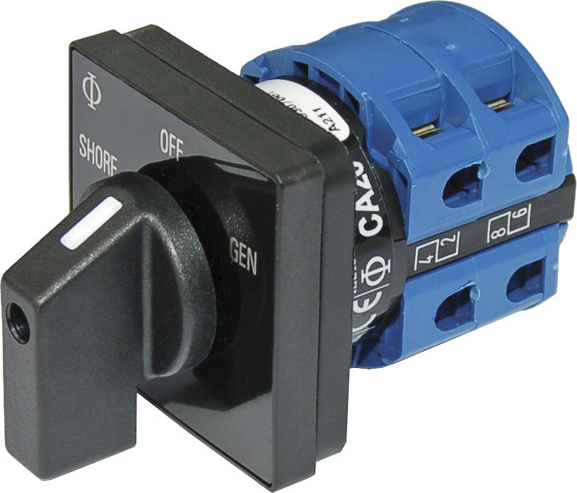 Blue Sea Rotary Switch 120VAC 30 Amp Off + 2 Position - 9009-BSS
