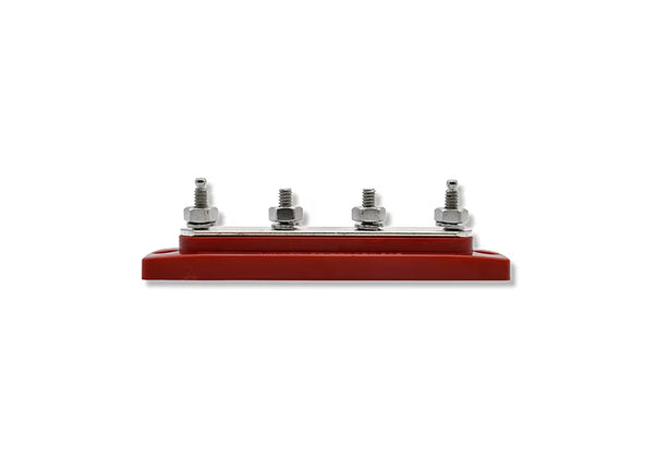 Bluewater 4 Pos 1/4" - 20 150AMP Busbar with Red Base - 312303-B-025