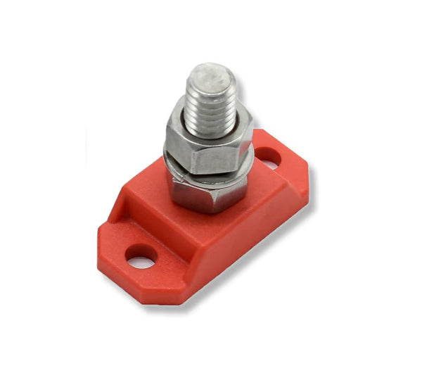 Bluewater Single Battery Post Red 3/8 SS - 314300-R-038