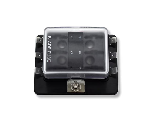 Bluewater 6 Position Fuse Block w/Low Cover W/LED - Ground Screw - 3200-0001-006