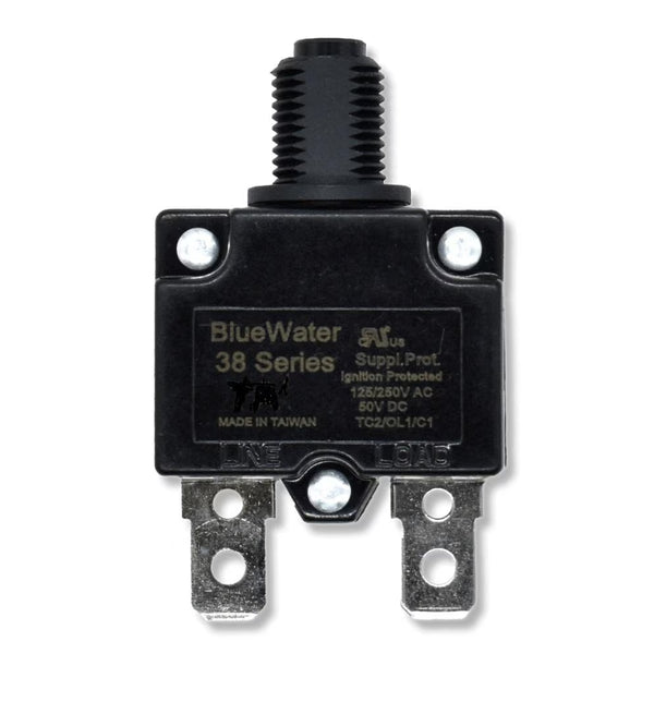 Bluewater 38 Series 3AMP 3/8 Black Marked .250 Thermal Breaker - 38-03-P3X16-P00NB1