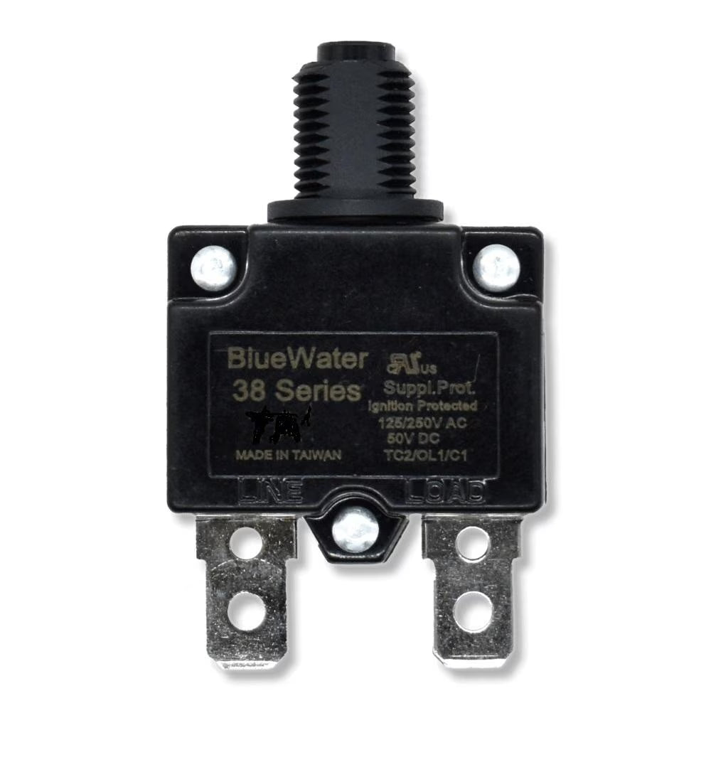 Bluewater 38 Series 30AMP 3/8 Black Marked .250 Thermal Breaker - 38-30-P3X16-P00NB1