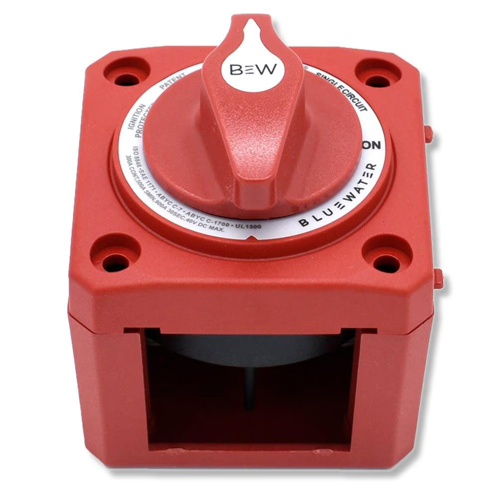 Bluewater On/Off Battery Switch, 300A, Surface Mount with Base, Red - 9800-006-11