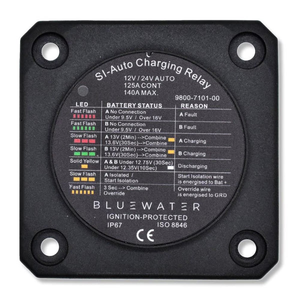 Bluewater Automatic Charging Relay (ACR/VSR), 120A Continuous / 140A Intermittent, 12V, Black - 9800-7101-00