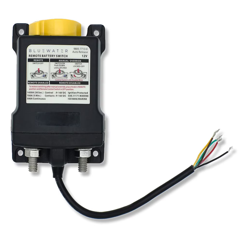 Bluewater Remote Solenoid Battery Switch, Auto Release, 12V - 9805-7713-0