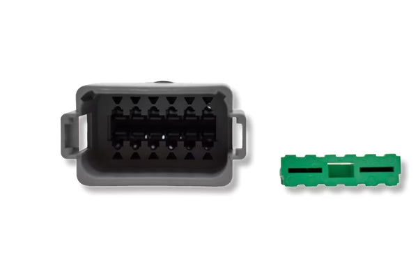 Bluewater 12 Position DT Female Connector with Wedge Lock, Green Body, Deutsch Compatible - DT06-12SC