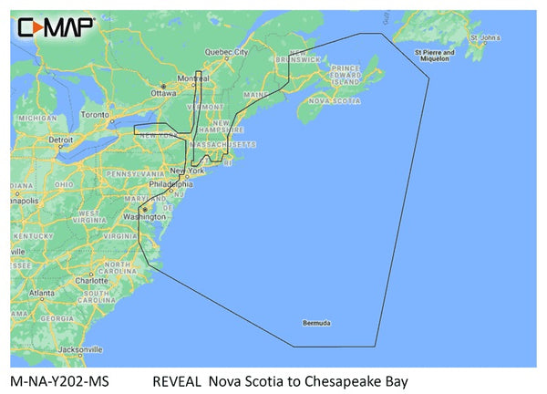 C-MAP Reveal Coastal Nova Scotia to Chesapeak Bay - M-NA-Y202-MS