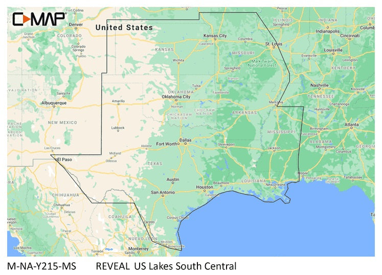 C Map Reveal Inland Us Lakes South Central