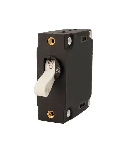 EGIS A Series White Toggle Panel Mount Circuit Breaker Single Pole AC/DC 25 Amp Retail Pack - 3201-25