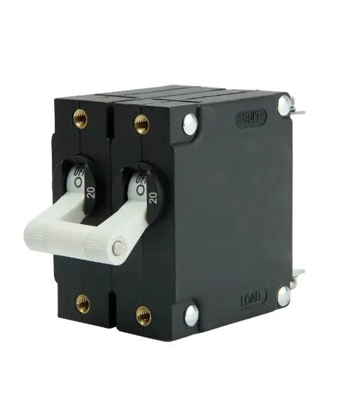 EGIS A Series White Toggle Panel Mount Circuit Breaker Dual Pole AC 20 Amp Retail Pack - 3202-20