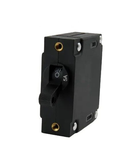 EGIS A Series Black Toggle Panel Mount Circuit Breaker Single Pole AC/DC 5 Amp Retail Pack - 3211-05