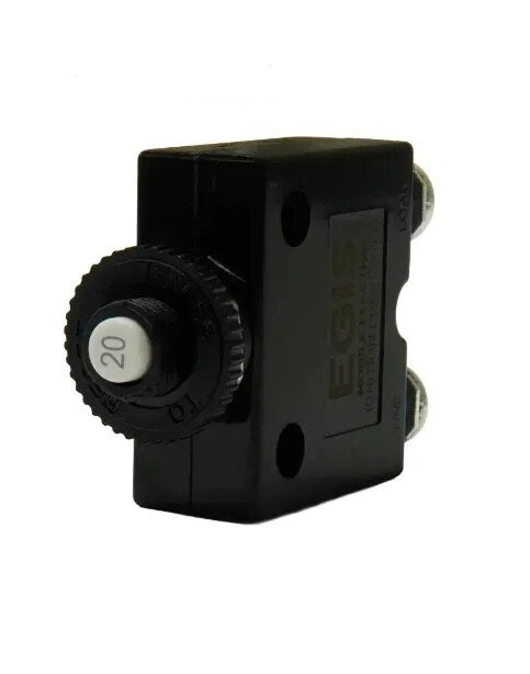 EGIS Push Button Panel Mount Circuit Breaker Screw Terminals 20 Amp Retail Pack - 4710-20