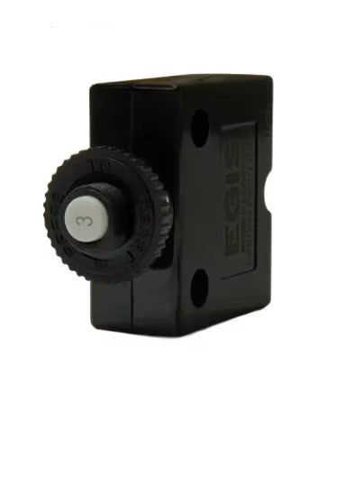 EGIS Push Button Panel Mount Circuit Breaker Spade Terminals 3 Amp Retail Pack - 4711-03