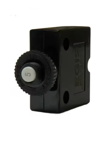 EGIS Push Button Panel Mount Circuit Breaker Spade Terminals 5 Amp Retail Pack - 4711-05