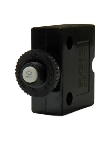 EGIS Push Button Panel Mount Circuit Breaker Spade Terminals 10 Amp Retail Pack - 4711-10