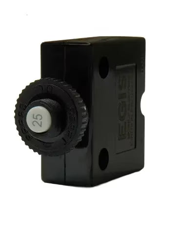 EGIS Push Button Panel Mount Circuit Breaker Spade Terminals 25 Amp Retail Pack - 4711-25