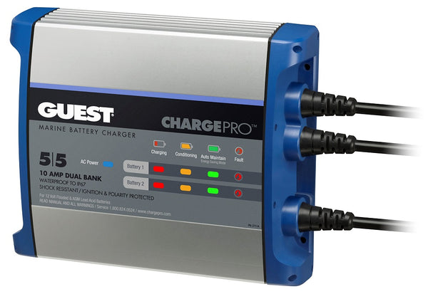 Guest 2711A 10A 2 Bank 120V Input Battery Charger - 2711A