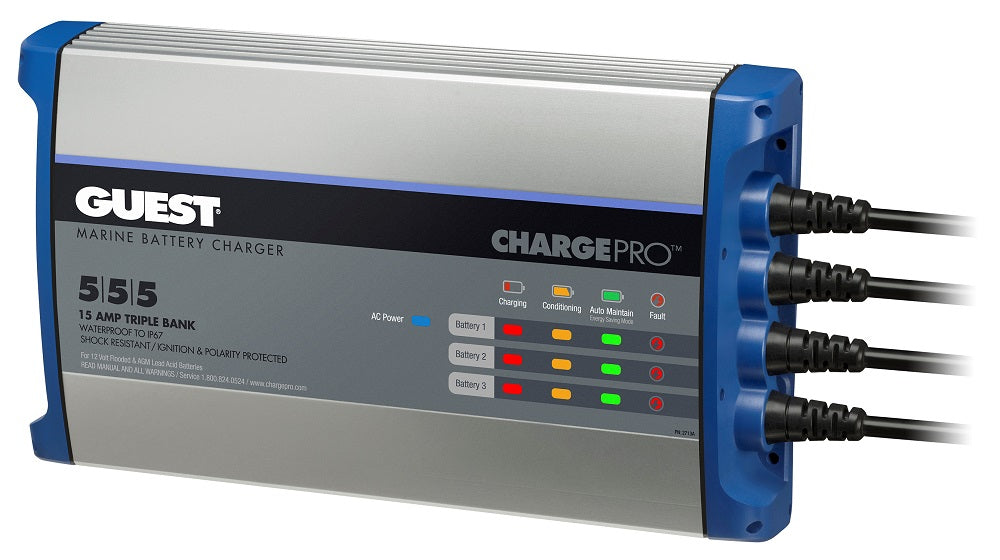 Guest 2713A 15A 3 Bank 120V Input Battery Charger - 2713A