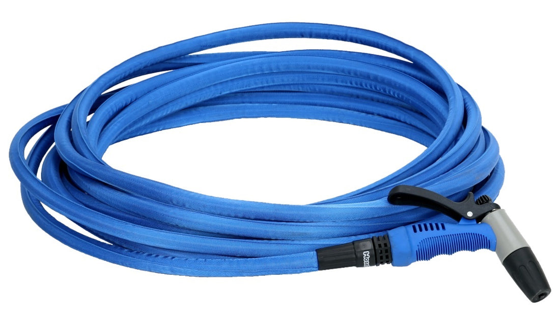 HoseCoil 50ft Blue Flexible Hose Kit with Rubber Tip Nozzle - HF50K