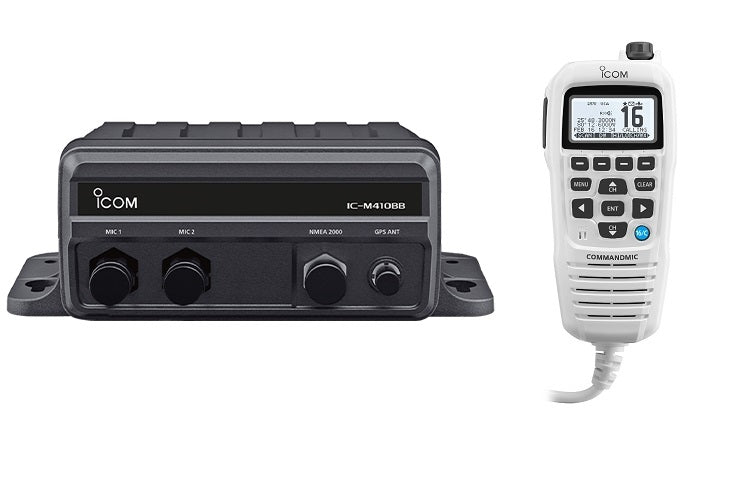 Icom M410BB Black Box VHF With HM195GW White - M410BB GW 11 USA