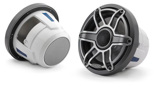 JL Audio M6 8.8in Coaxial Speakers Titanium Sport Grille - 010-03079-00