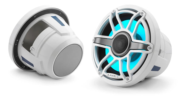 JL Audio M6 8.8in Coaxial Speakers White Sport Grille with RGB LED - 010-03095-00