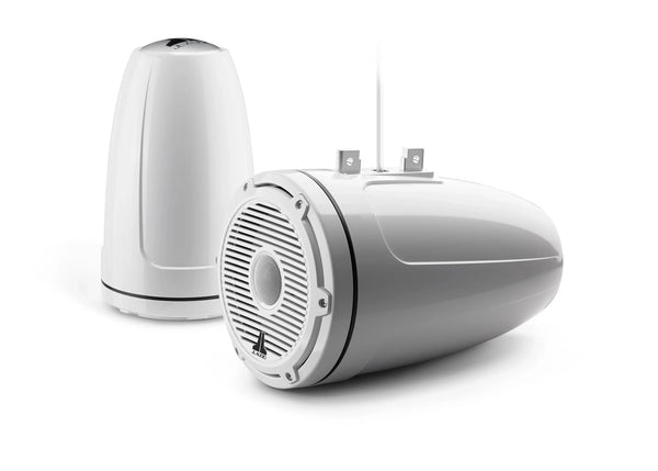JL Audio M6 8.8in Enclosed Tower Speakers White Classic Grille - 010-03857-00