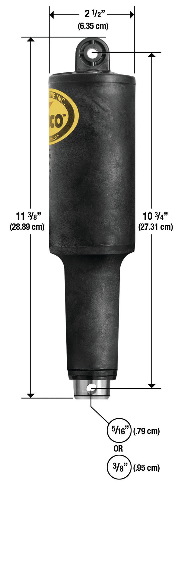 Lenco 2 1/4in Stroke Xd Actuator 5/16in 24 V