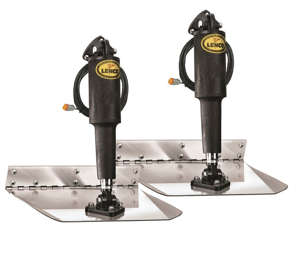 Lenco 12inx12in Standard Mount Trim Tab Kit 12v Electro Polished - 15114-101