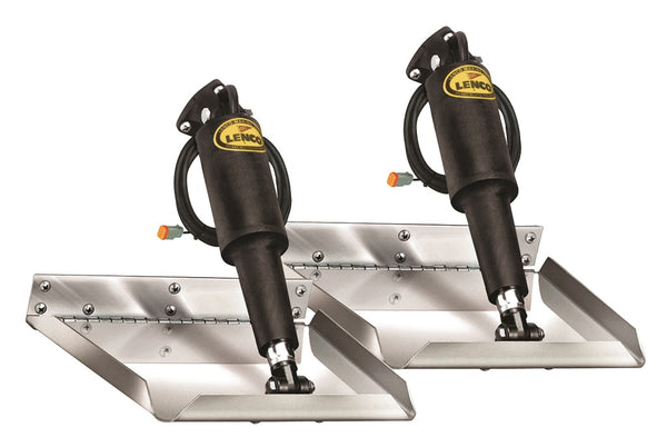 Lenco 12inx12in Edge Mount Trim Tab Kit 12v Electro Polished - 15116-101