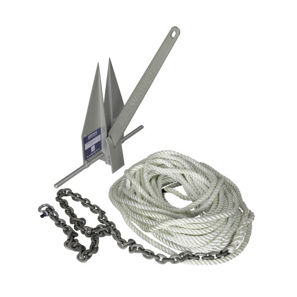 Lewmar 10LB LFX Anchoring Kit with 15ft 5/16in G4 Chain 200ft 5/8in 8-Plait Line - 69600925