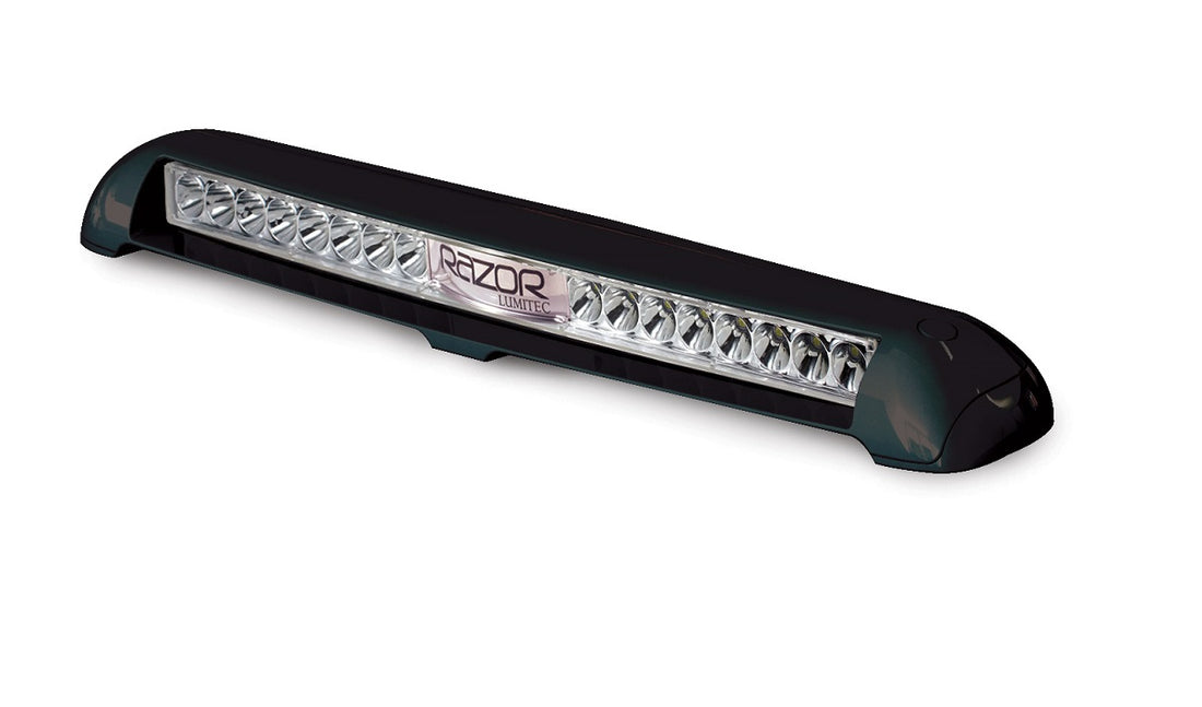 Lumitec Razor Flood Light Bar Flush Mount White LED Black Housing 12/24v - 101588