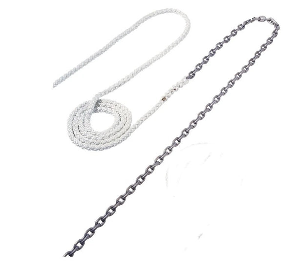 Maxwell 25ft of 3/8in HT Chain Splice to 250ft of 5/8in Nylon Brait Line - RODE60