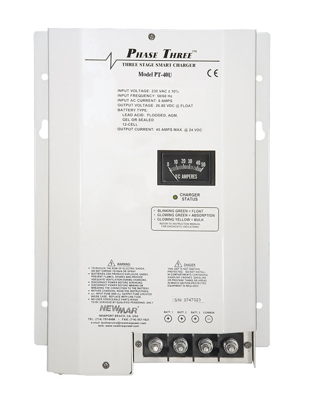 Newmar PT40U 12v 40AMP Charger 115/230V Input - PT-40U