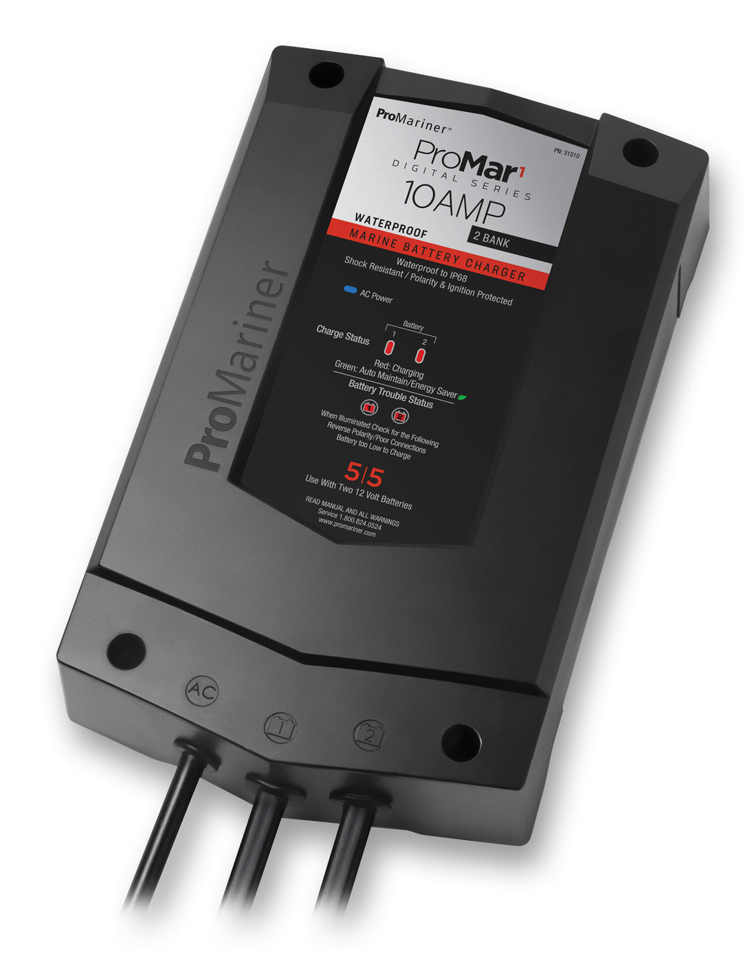 ProMariner ProMar 1 DS 10 Amp 2 Bank Battery Charger - 31510