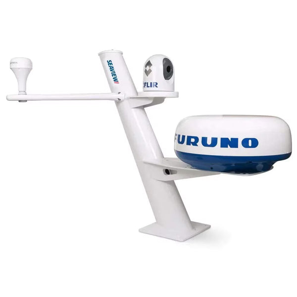 Seaview PMABC37SV2 30" Tapered Mast - Closed Dome Radar with Camera or Searchlight Platform, Aft Lean - PMABC37SV2