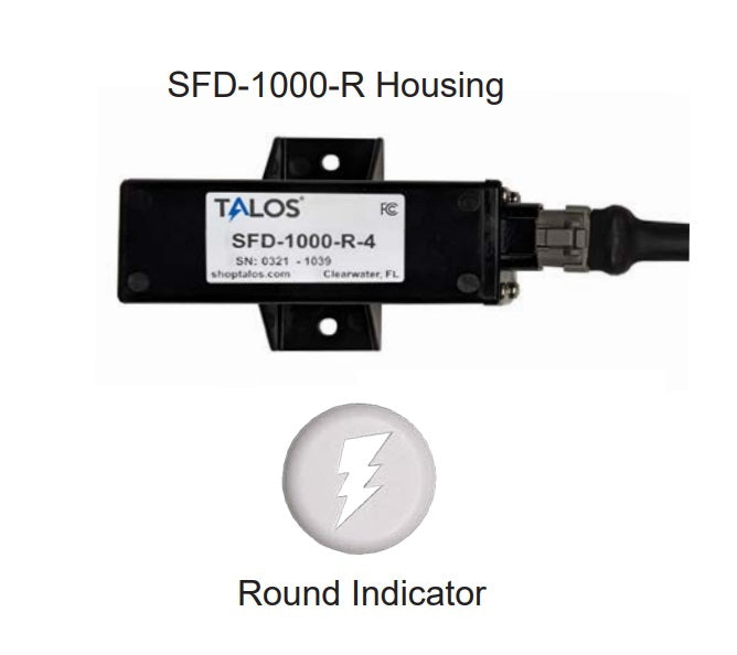 Talos SFD1000R White Round Flush Mount Lightning Detector with 3ft Cable - 1523